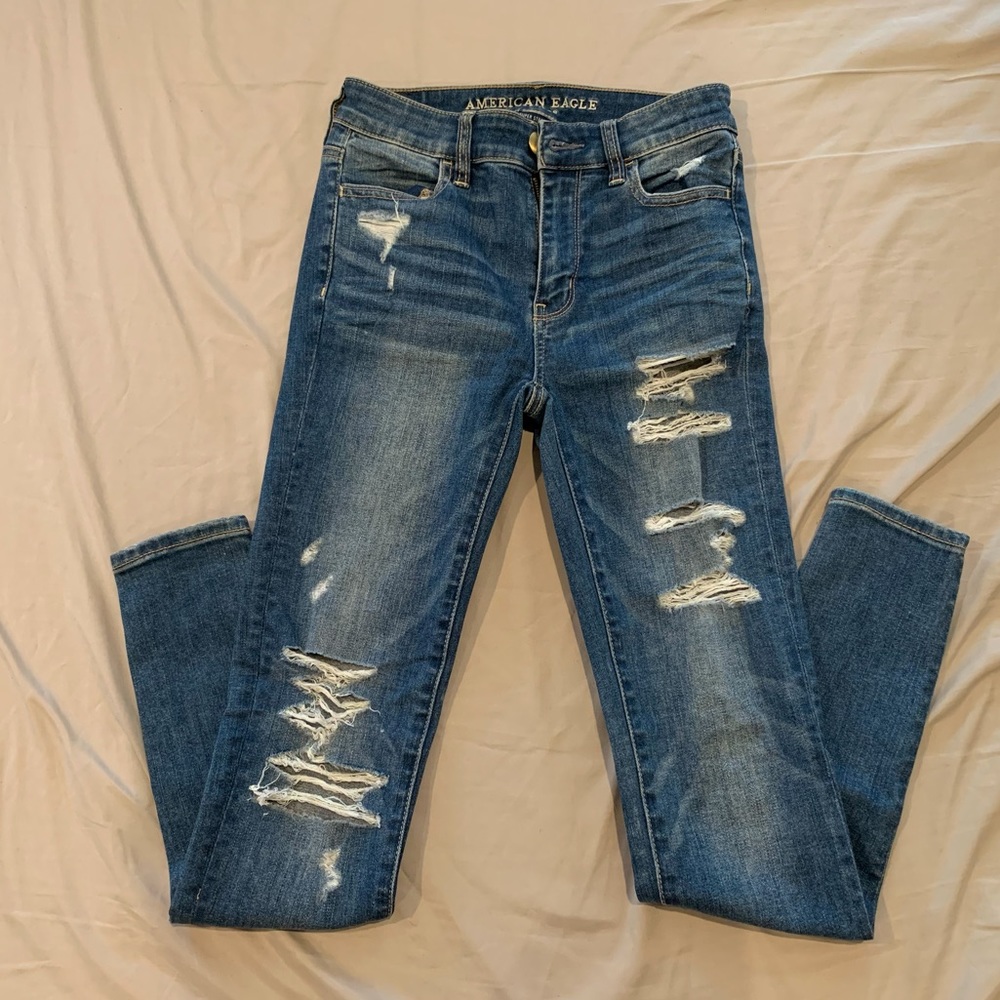 American Eagle Ripped High Rise Jeggings